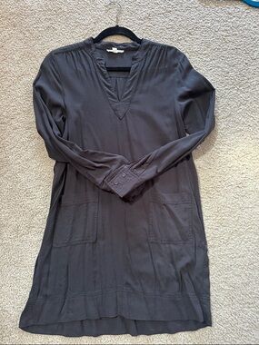 Splendid Charcoal Long Sleeve Shirt Dress